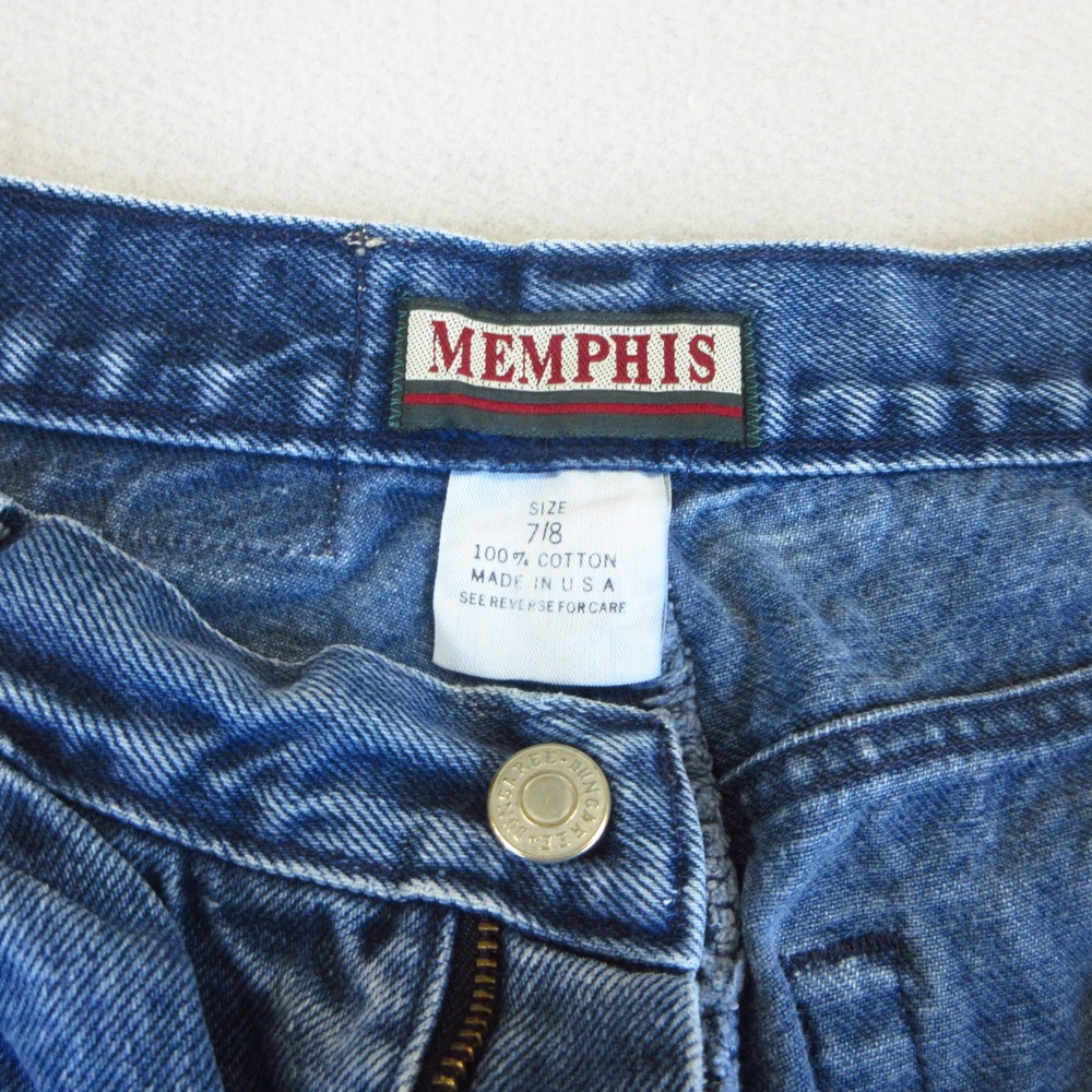 Memphis Jeans Womens 7/8 VTG Blue High Waisted Mom Jeans Tapered Leg 100% Cotton - Picture 9 of 12